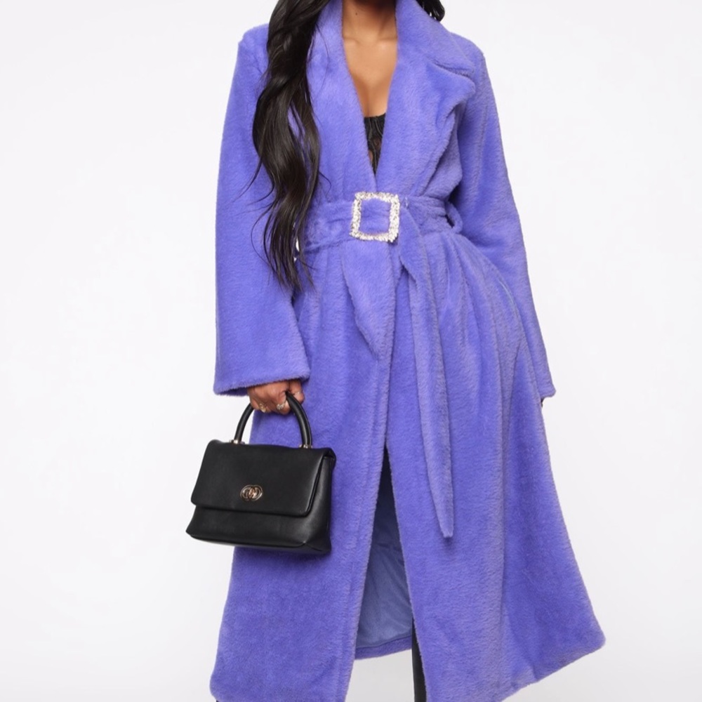 Long Faux Fox Coat only worn twice *new condition*